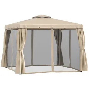 Multifunctional assembled outdoor gazebo all round wind and insect defense reasonable column spacing suitable for various residential exterior outdoor entertainment scenes