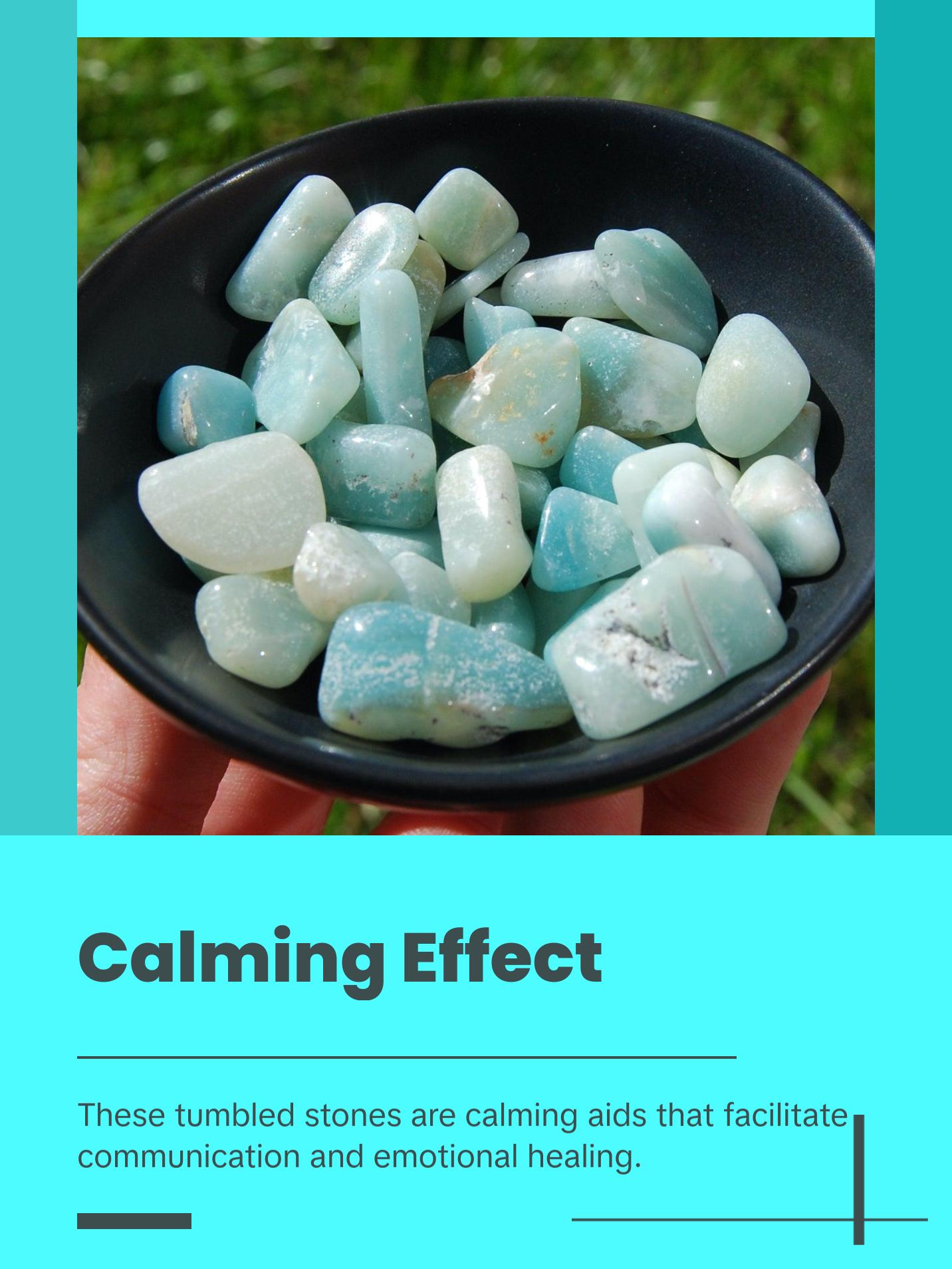 20pcs Amazonite Crystal Tumbled Stones, Small Crystal Set