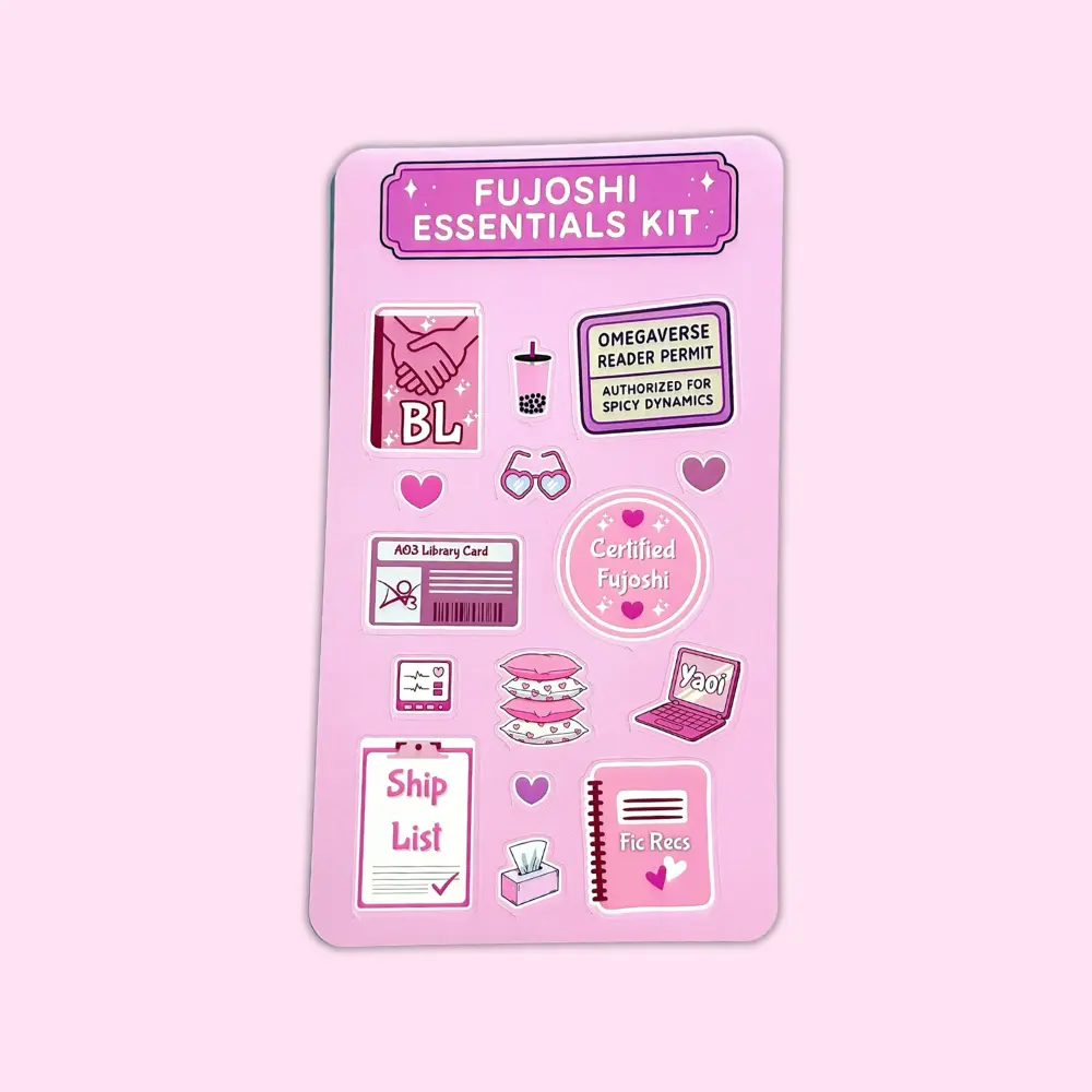 Fujoshi Essentials Kit | Planner Stickers, Journaling Stickers for Fujo's | 4x7 Laminated Anime BL Sticker Sheet