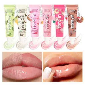 Ushas Fruit Moisturizing Lip Gloss, Hydrating & Nourishing, Prevents Chapped Lips, Smooth Natural Finish, Cute Dessert Charm Lip Balm