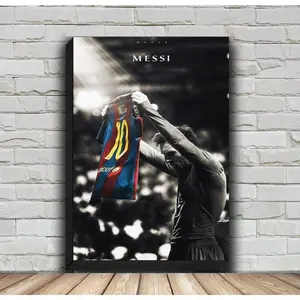 Messi Football Poster,Sports Poster, HD Wall Art Canvas Painting For Home Decor