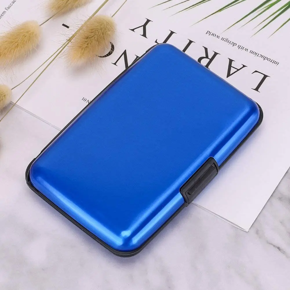 Metal RFID Blocking Wallet Credit Card Holder – Slim Aluminum Hard Case with Secure Lock – Compact Organizer for Debit, ID, Business & Gift Cards – Unisex Pocket-Sized Travel Wallet for Men & Women