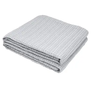 Waffle Gray Queen Blanket by Valerie Waffle Gray Queen Blanket by Valerie