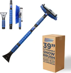 SNOWDRIFT 39" Ice Scrapers for Car Windshield | Snow Brush for Car | Extendable Car Snow Brush and Detachable Ice Scraper | Snow Remover for Cars, SUVs, & Trucks | 180 Degree Rotating Winter Brush