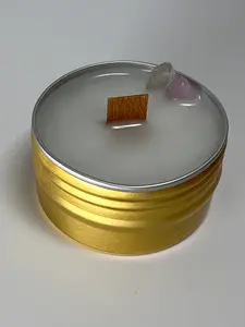 Mini Luxe Tin | 1 oz - Scent No. 4 | Nutmeg Noir | Gold | Clear Quartz + Rose Quartz