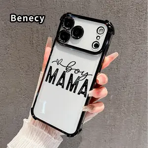 Phone Case for iPhone 17 Pro Max 16 15 Plus Air 14 13 12 11 E Boy Mama Love Pattern Four-corner Thickened Anti-drop Protective Silicone Cover Gift