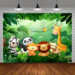 Jungle Safari Animal Tapestry, Linen Woven Wall Hanging, Geometric Pattern, Single Sided Print, with No Electricity Required, for Home, Kitchen, Bar, Cafe, Restaurant, Club, Garage Decor, Ideal for Halloween, Christmas, Movie, Cartoon Themes