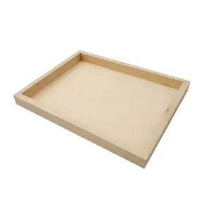 FixtureDisplays® Wood  Tray Tea Coffee Snack Food Serving Tray Retail Display Trays Platform 21356 -14" X 18" X 1.5"-2PCS-NF