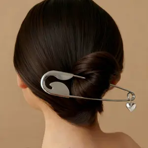 Oversized Metal Hairpin - Women's Updo  Pins, Stylish Bun Holder Stick for Everyday Casual Bun, Summer Fashion  Accessory