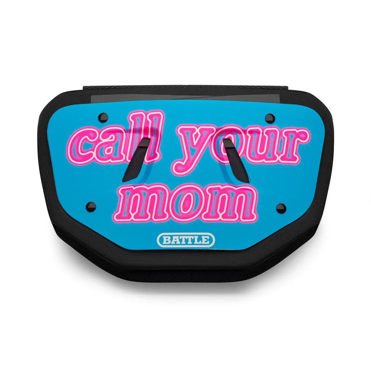 Adult Battle "Call Your Mom" Chrome Football Back Plate, High-Impact Foam Interior, Curved Design, Universal Fit Football Equipment