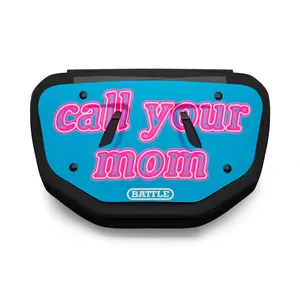 Battle "Call Your Mom" Chrome Football Back Plate for Adults High-Impact Foam Interior Curved Design Universal Fit