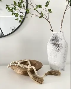 Homewinner Farmhouse Wood Beads Garland Boho Home Decor Decorative Beads Hanging Wooden Beads 58'' Door Ornaments Hangable