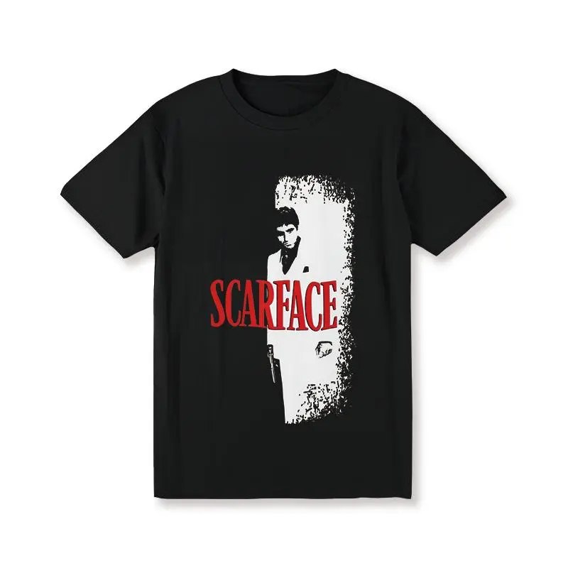 [Scarface T-shirt] Cotton Men's Summer Casual T-shirt | Scarface Movie Poster Inspired Printed Round Neck Short Sleeve Men Tee