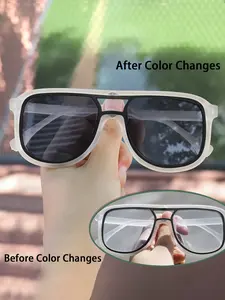 Women's Fashion Color-Changing Sunglasses, Personalized Design, Suitable for Daily Wear, Shopping, Parties, Travel, Beach Vacation