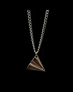 XL SILVER Paper Airplane Necklace