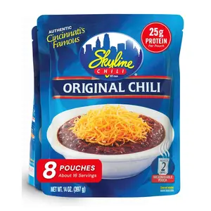 Chili Original CincinnatiStyle Chili Authentic Recipe in Microwavable Pouches Ideal for Cheese Coneys, Hot Dogs, Spaghetti Classic Flavor, Easy Meal Prep 14 oz Each, 8