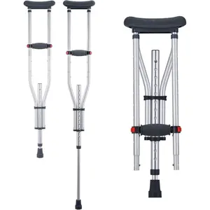 VEVOR Underarm Crutches, 13 - Level Height Adjustable Underarm Walking Crutches, Lightweight Aluminum Crutches for Adults Teenager - with Soft Underarm Pad for Leg Injury Surgery Disabled, 1 Pair 300LBS