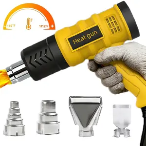 Heat Gun,2000W Heavy Duty Hot Air Gun Kit,Variable Temperature Mode, Adjustable Hot Air Gun140℉-1202℉(60℃- 650℃),Hot Heat Gun With Overheat Protection, 4 Nozzles Included, For Shrinking PVC,Stripping Paint,Vinyl Wrap,Resin,Crafting