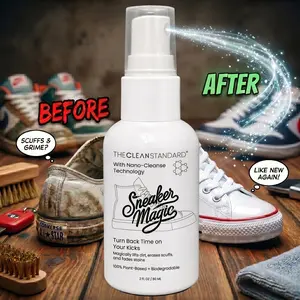 Sneaker Magic Nano Cleanse Shoe Cleaner for Removing Stains and Dirt Ideal for Leather Suede Nubuck Cotton Knits Safe for Footwear