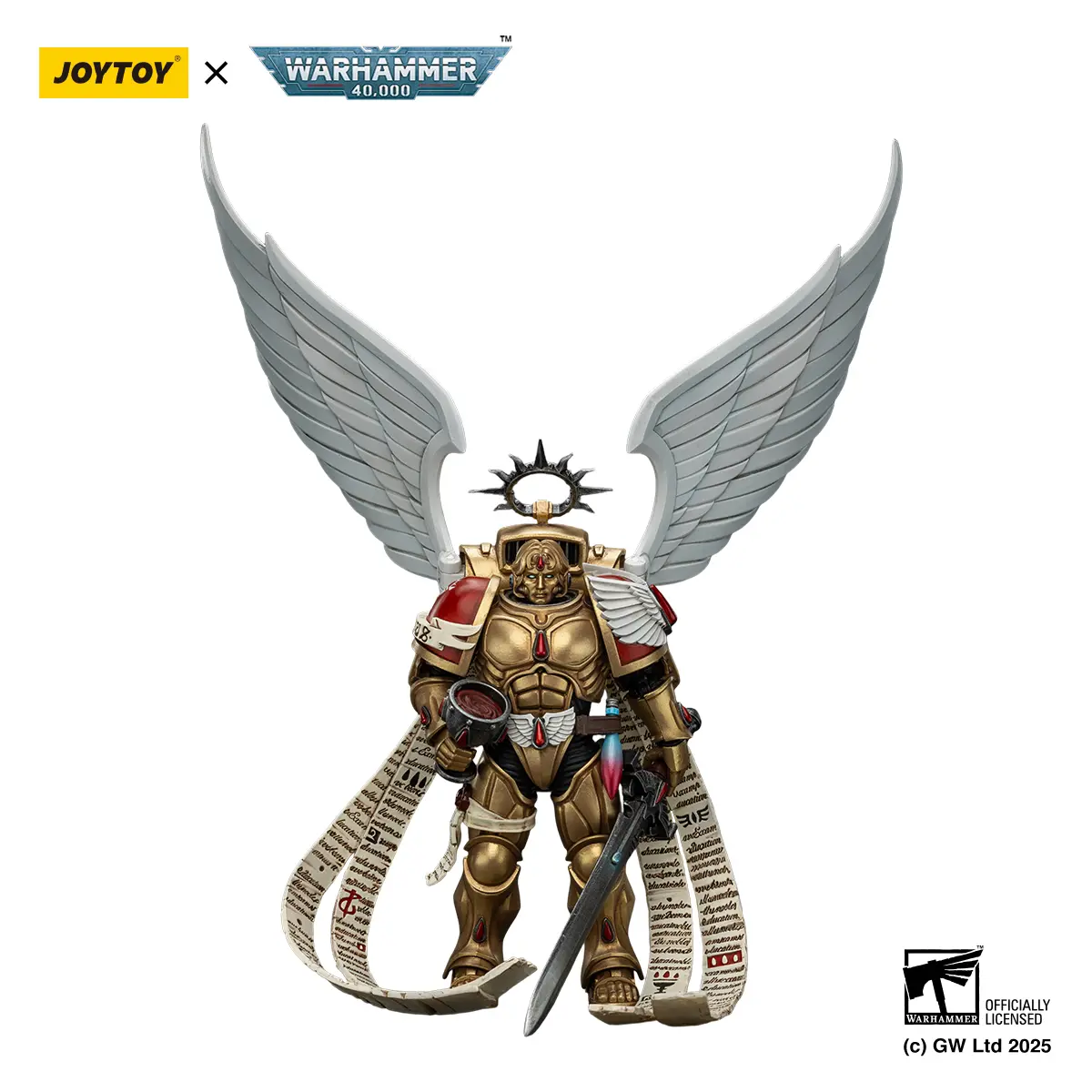 JOYTOY 1/18 Scale Realistic Action Figure - Blood Angels The Sanguinor with Encarmine Sword, Collectible Miniature Model Toy, JT02519, Realistic Action Figures, Collectible Action Figures