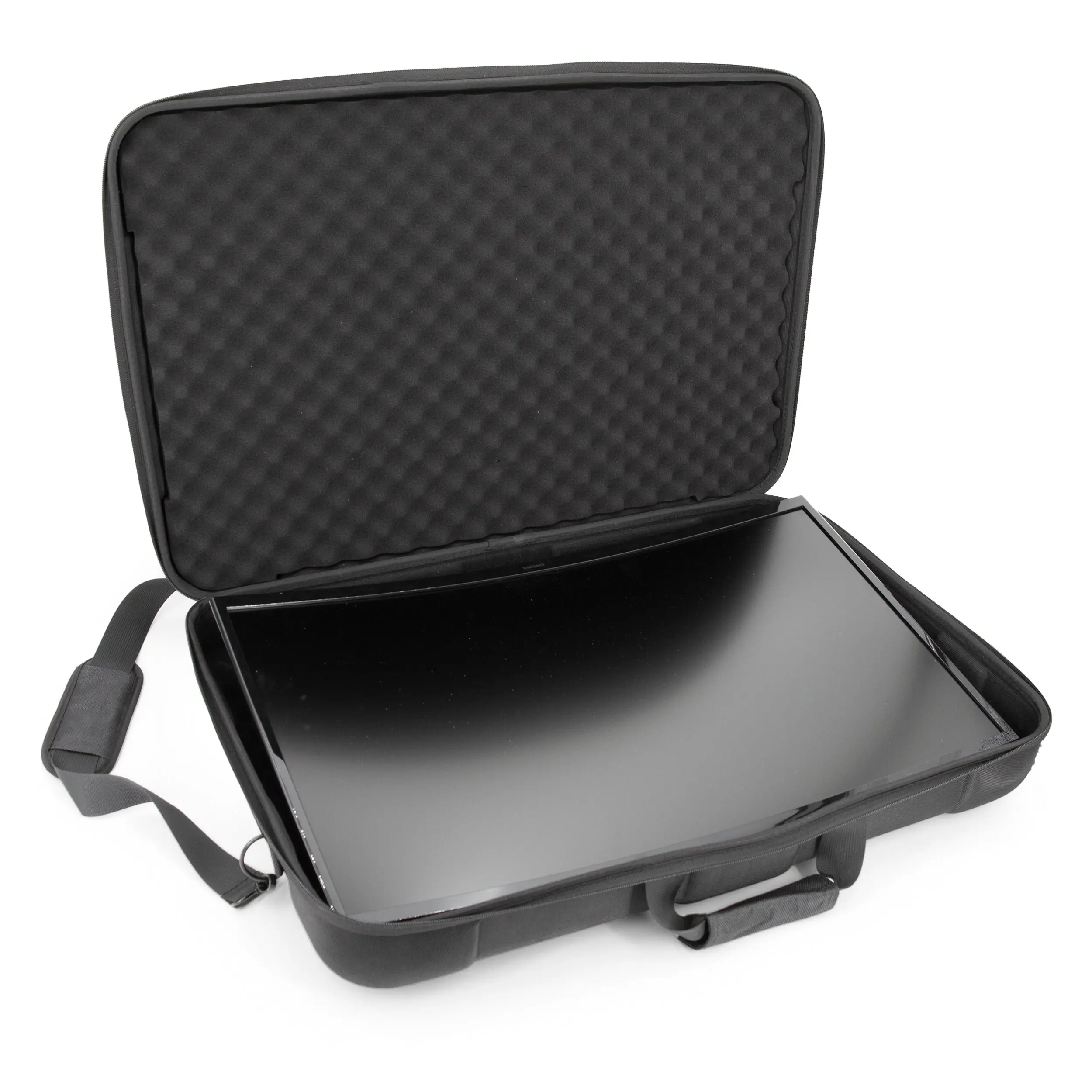 CASEMATIX Portable Monitor Case Fits 24–29 Inch Gaming Monitors or Laptops – Hard Shell EVA Screen Cover with Padding & Accessory Storage for 24” & 27” Displays