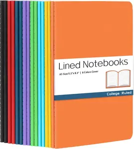 A5 Lined Notebooks Bulk Journals for  Writing 16 Packs(5.5x8.3) College Ruled,Colored Notebooks for College Students Teen School Office Supplies Note Taking