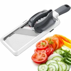 Handheld Multifunctional Slicer (Adjustable Blades) -- Heavy-duty safety slicer, suitable for fruits and vegetables, dishwasher safe, hand-operated, cuts evenly (potatoes, carrots, cabbage)