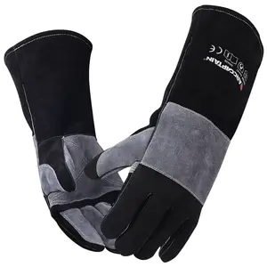 ARCCAPTAIN Heat-Fire Resistant Construction Gloves, 932℉ 16-24 in Long Sleeve Gloves for Stick Welding, MIG Welding - Father's Day Gift