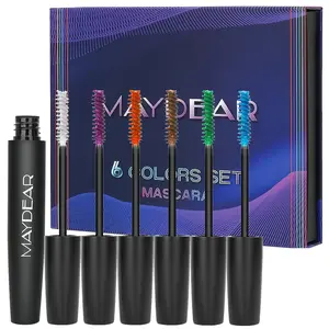 Maydear Waterproof Colorful Mascara Kit for Eyelashes, Long Lasting Lightweight Professional Color Mascara for Women Daily Eye Makeup Gift