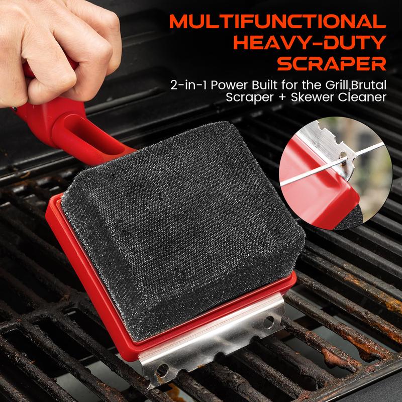 Anjure 4-in-1 Bristle-Free Grill Brush 18.8" Steam Grill Cleaner with Scraper & Bottle Opener Long Non-Slip Heat-Resistant Handle for Efficient Cleaning Anjure 4-in-1 Bristle-Free Grill Brush 18.8" Steam Grill Cleaner with Scraper & Bottle Opener Long Non-Slip Heat-Resistant Handle for Efficient Cleaning
