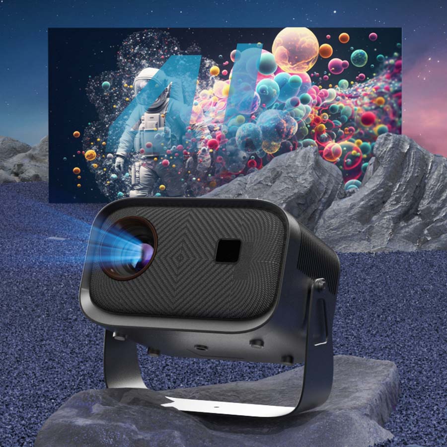 2026 upgraded black projector, Father’s Day gift, supports 4K/1280p HD Bluetooth projector with built-in speakers, portable summer outdoor mini movie projector, compatible with laptops, smartphones, smart TVs, Xbox, PS5, ideal birthday gift, USB flash dri