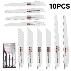 10 Pcs Wood Reciprocating Saw Blades, Dual Cutting for Metal & Wood, 6 Inch to 8 Inch Multiple Sizes, Essential Tool Set for Home Decoration, Suitable for Cutting Wood, Metal and Branches