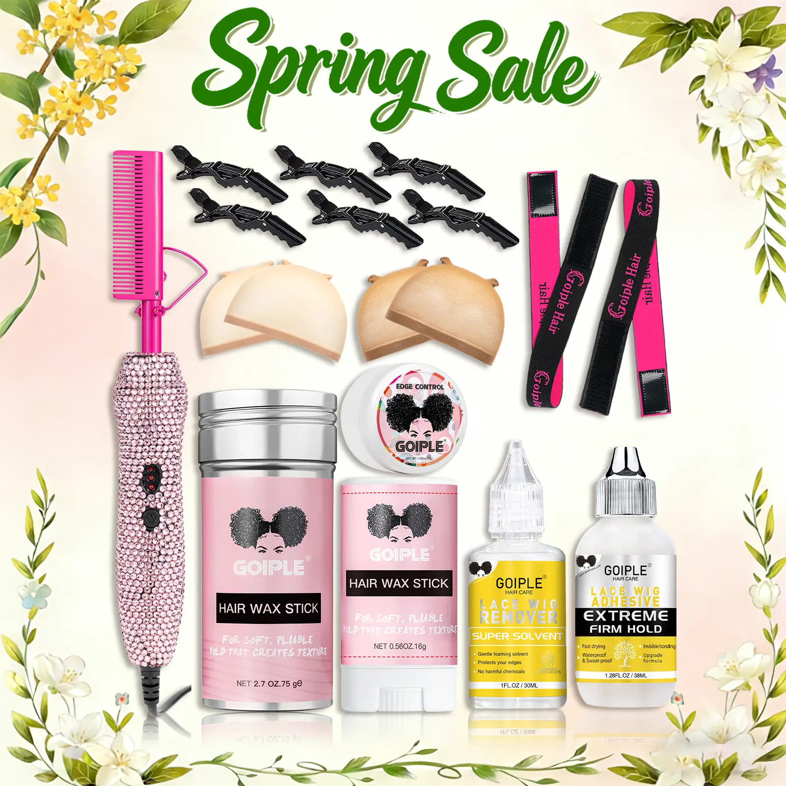 18 Counts Diamond Pink Hot Comb Set