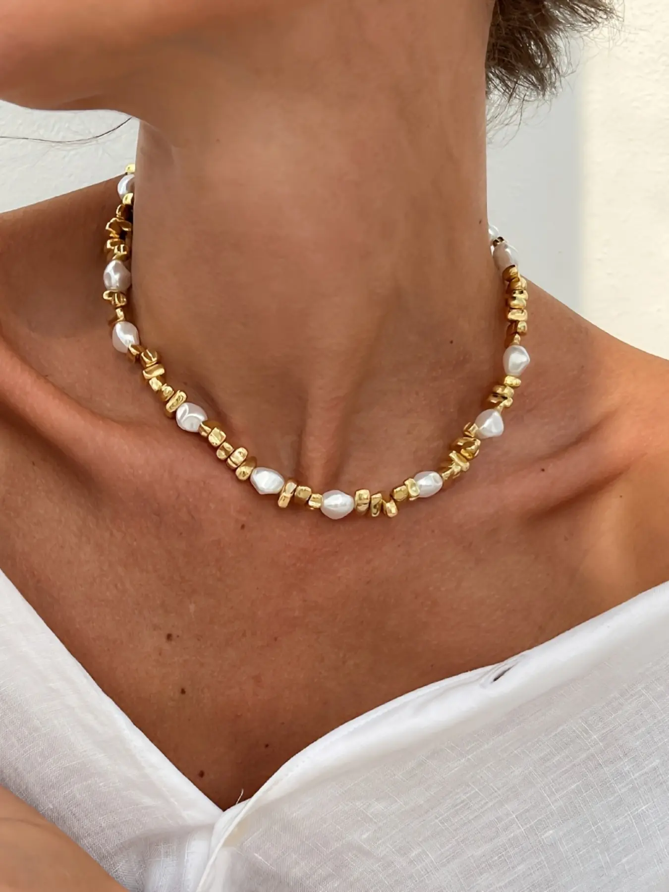Elegant Acrylic Faux Pearl Chain Necklace, Trendy Necklace, Preppy Style Jewelry for All Seasons, Perfect Accessory for Daily Wear & Parties