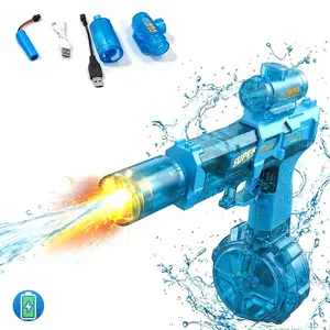 Electric Water Gun Set, 3.7v 500mah Lithium Ion Battery, 450ML Tank, USB Charger, Detachable Barrel, Outdoor Summer Toy, Kid Pool, Swimming Pool, Watergun, Waterblaster