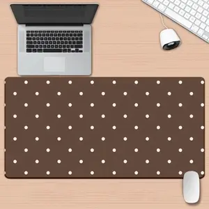 Brown and White Polka Dot Mouse Pad, 1pc, Multi-Function Gaming Mouse Pad and Keyboard Tray, Suitable for PC and Office Computers, Ideal Gift for Gamers, Family and Friends