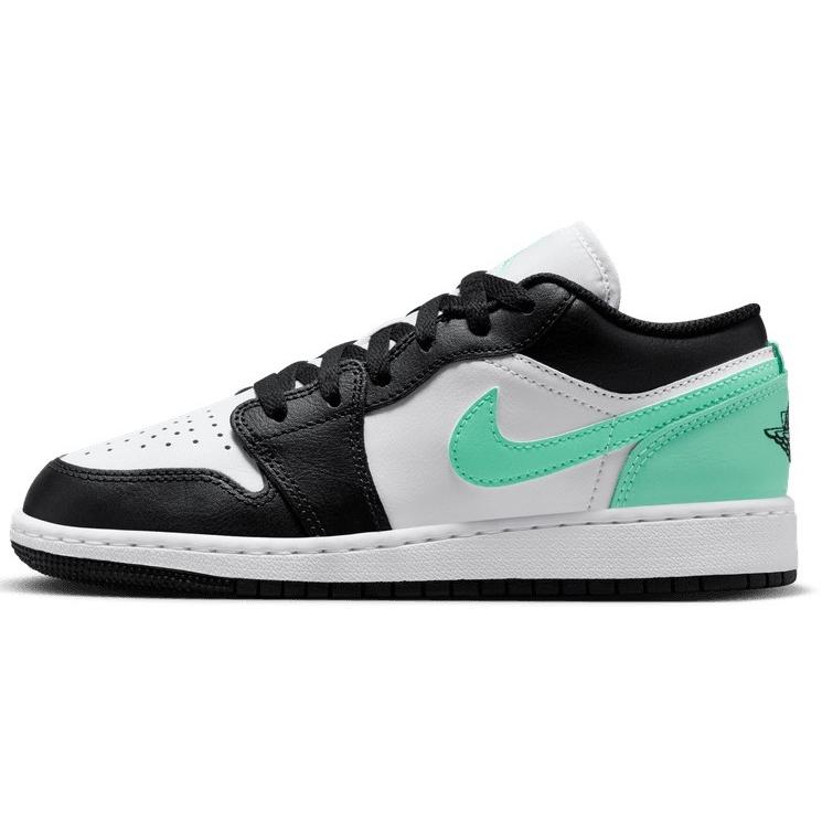 Youth Jordan 1 Low WhiteBlackGreen Glow 553560 131 GS