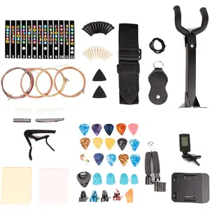88 count Acoustic Guitar Accessories Kit Include Acoustic Guitar Strings,Tuner,Capo,Thumb Finger Picks,3-in-1 Restring Tool,Bridge Pins,Strap,Hanger,Picks,Fretboard Stickers for Guitar Starter