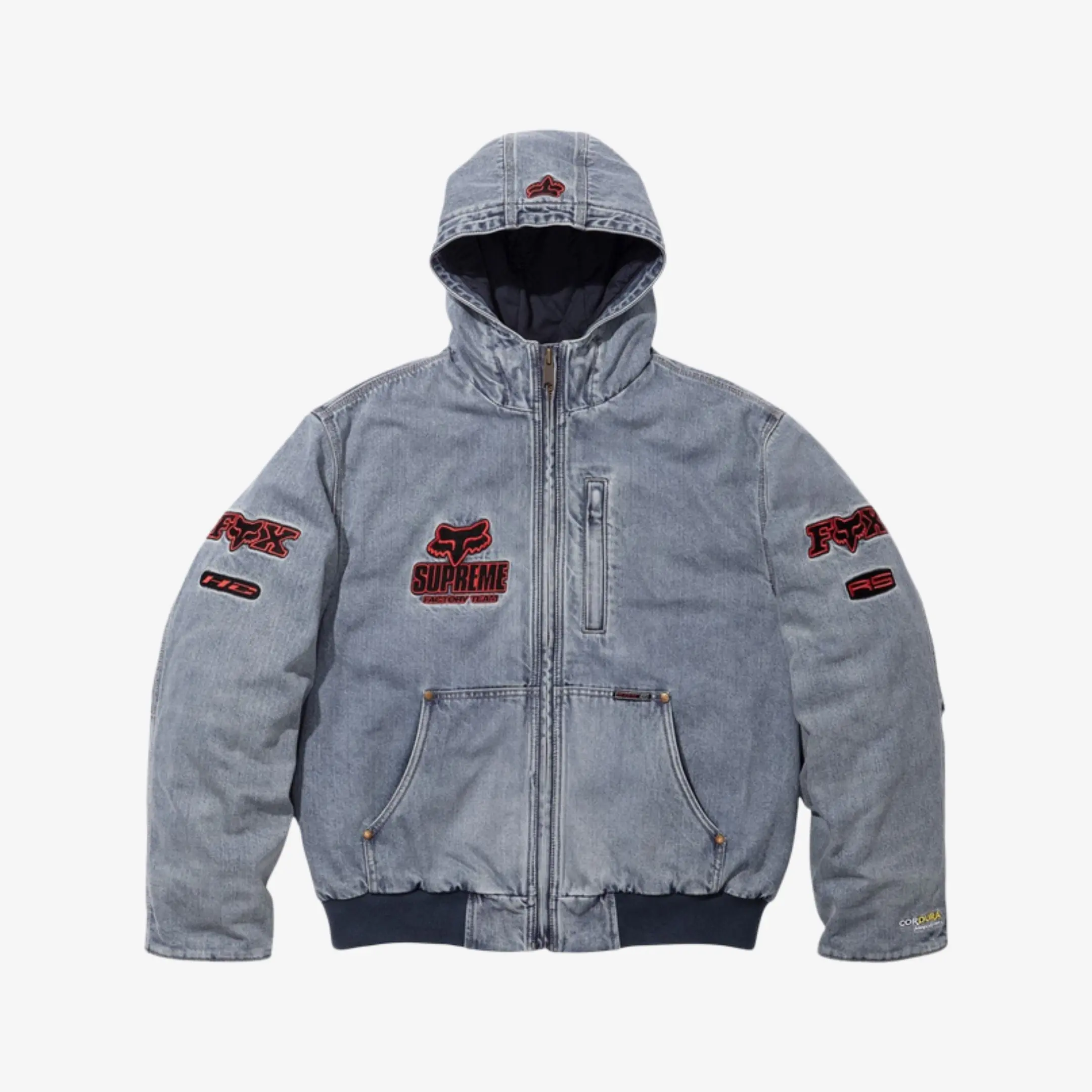 Supreme x Fox Racing Hooded Work Jacket Denim (FW25) - TikTok Shop