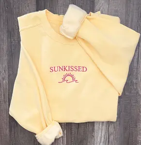 Sunkissed embroidered sweatshirt, trendy sweatshirt, sunkissed, boho shirt, gift for her