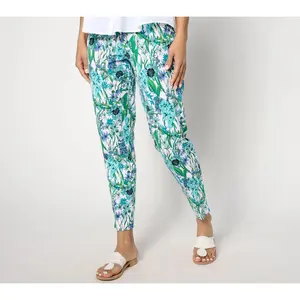 Isaac Mizrahi Live! Petite Printed 24/7 Stretch Tapered Ankle Pants
