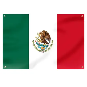 Mexico Mexican National 3x5Ft Flag Vivid Color Fade Poster Tapestry for Wall Hanging College Dorm Room Decor Outdoor Banner with 4 Brass Grommets