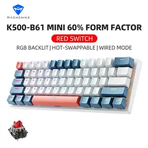 Machenike K500-B61 Mini Mechanical Keybaord 60% Form Factor 61Keys Gaming Keybaord Wired Full Key Hot-Swappable RGB Backlit keyboard