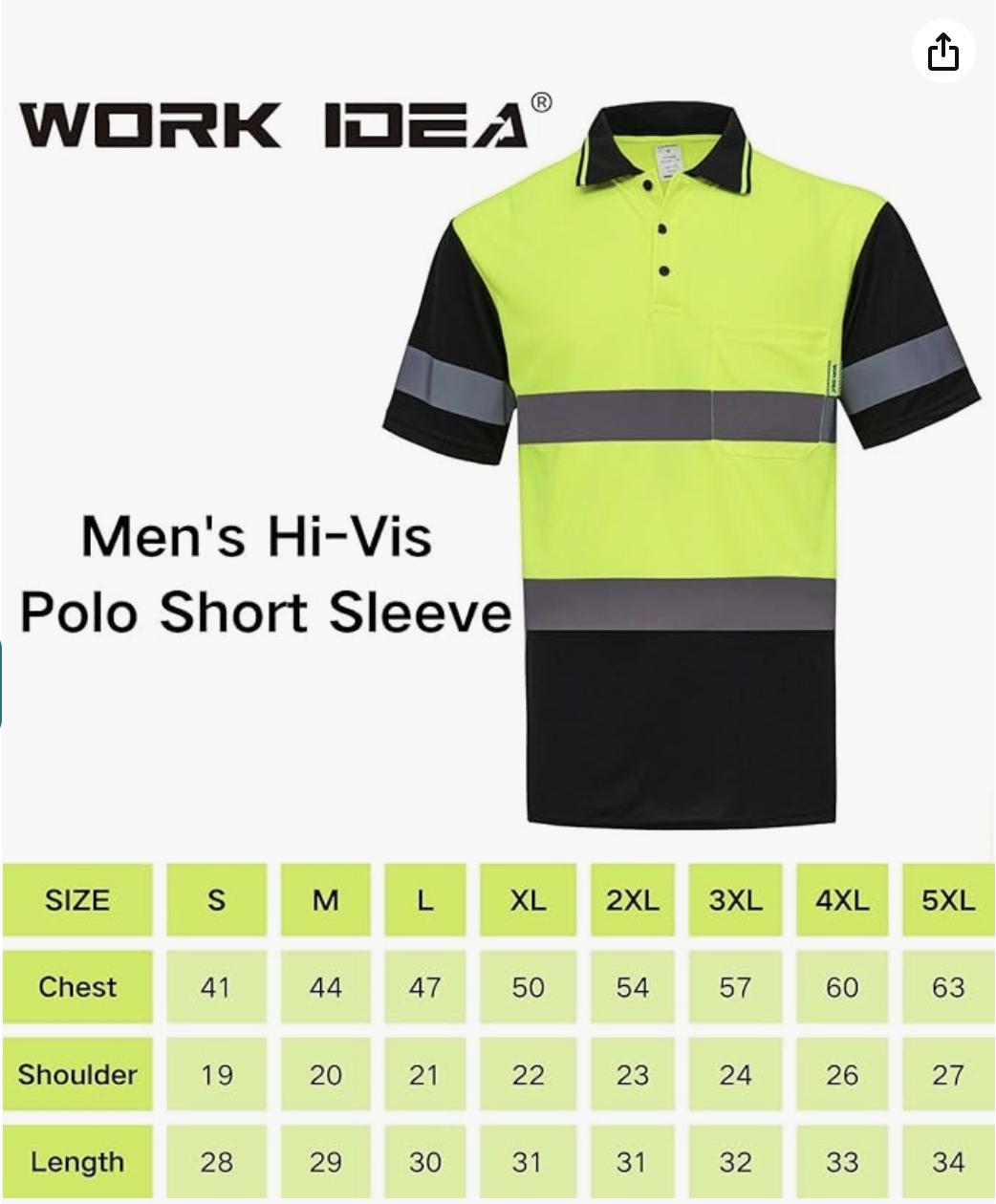 Men's Safety Polo Shirt with reflective tape, ANSI Class 2 standard