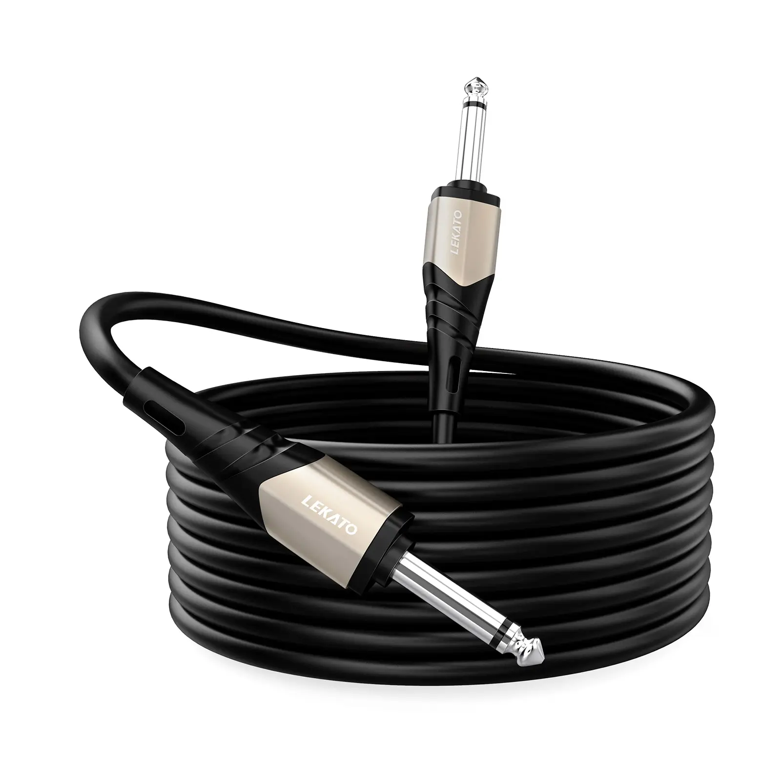 LEKATO C5 6.35mm 1/4" jack Male Guitar Audio Cable Amplifier 6.35mm Cable 3M Professional Instrument Cable