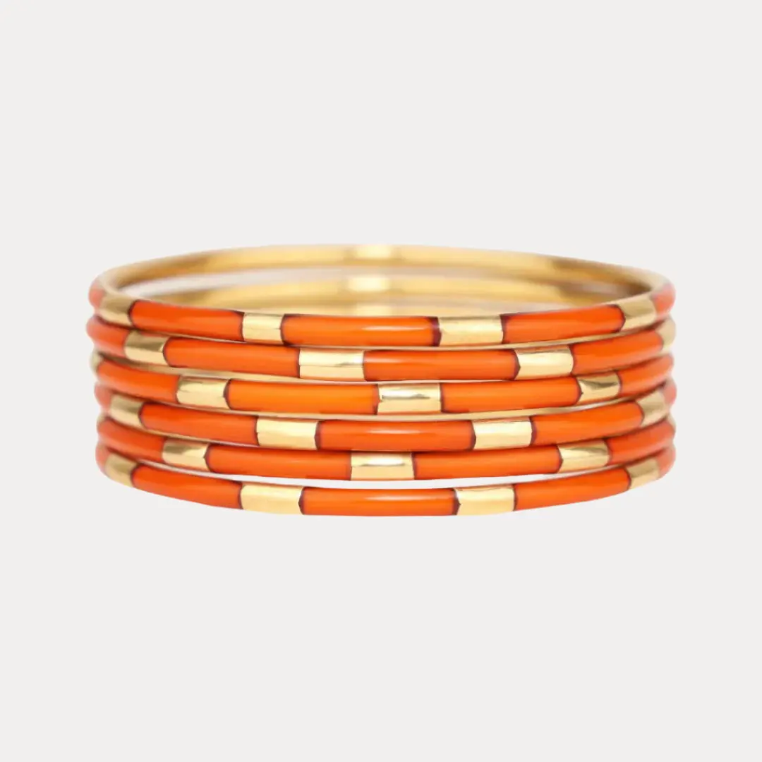 Burnt Orange Veda Bangles - Set of 6 Burnt Orange Veda Bangles - Set of 6