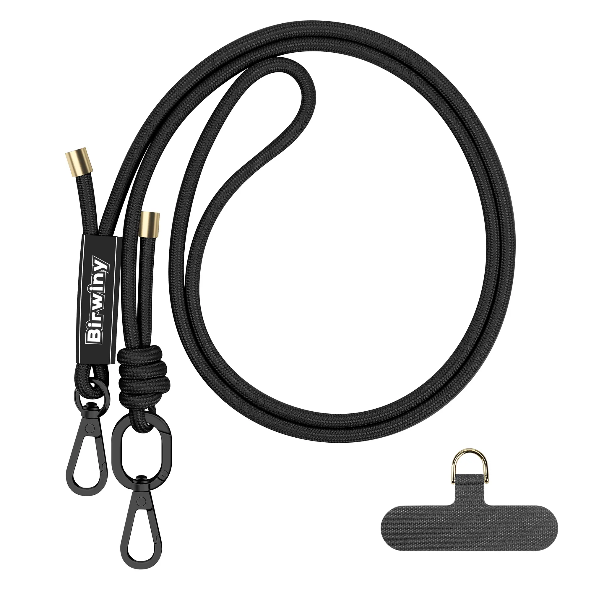Black Crossbody Cell Phone Lanyard Universal Phone Strap for Travel Essentials, 6mm Thick, Adjustable Strap for iPhone, Samsung, Huawei Smartphone Cellphone phone charm