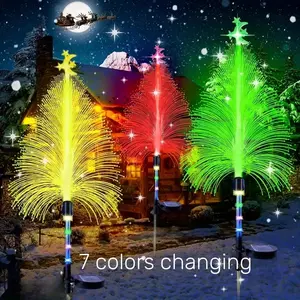 4Pack/1Pack Solar Jellyfish Christmas Tree Lights, Solar Jellyfish Lights - 7 Color Changing LED Outdoor Landscape Lighting, with Stars - Decorative Lighting for Yard, Garden Paths, Christmas And New Year Celebrations., Outdoor Pathway Lighting