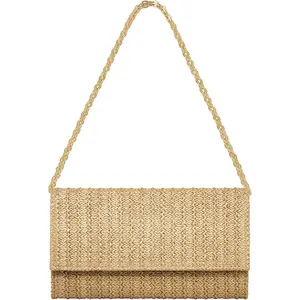 Straw Clutch Purse  Crossbody Bag Envelope Purse Raffia Handbag for Summer Beach Travel Trendy
