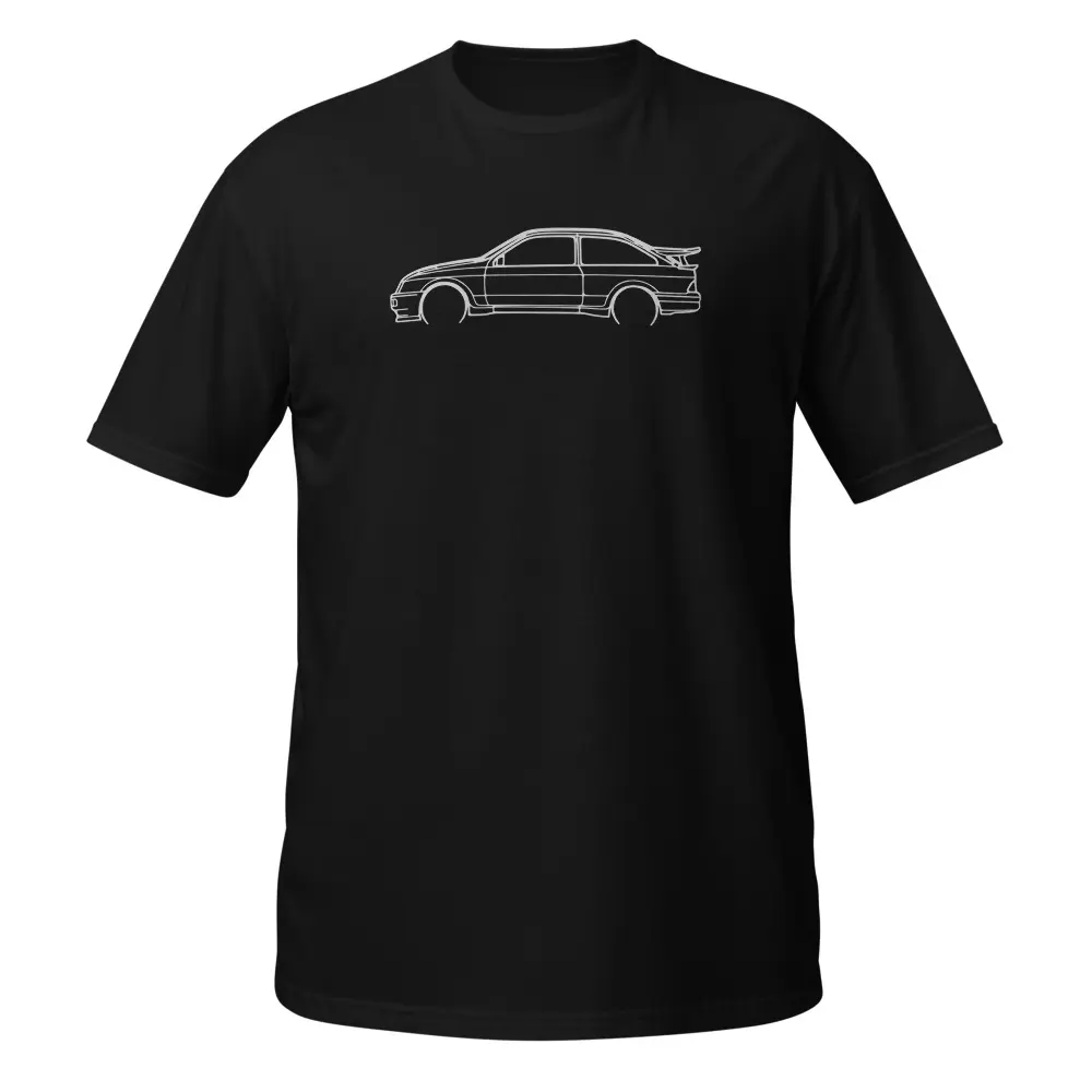 Men's 1987 Sierra RS500 Graphic T-Shirt, Classic Fit Shortsleeve Top in Soft Ring-Spun Cotton, Menswear Gift for Grandpa & Car Lovers, Sport, Polyester, Round Neck, Smooth, Tops, Casual, Tee